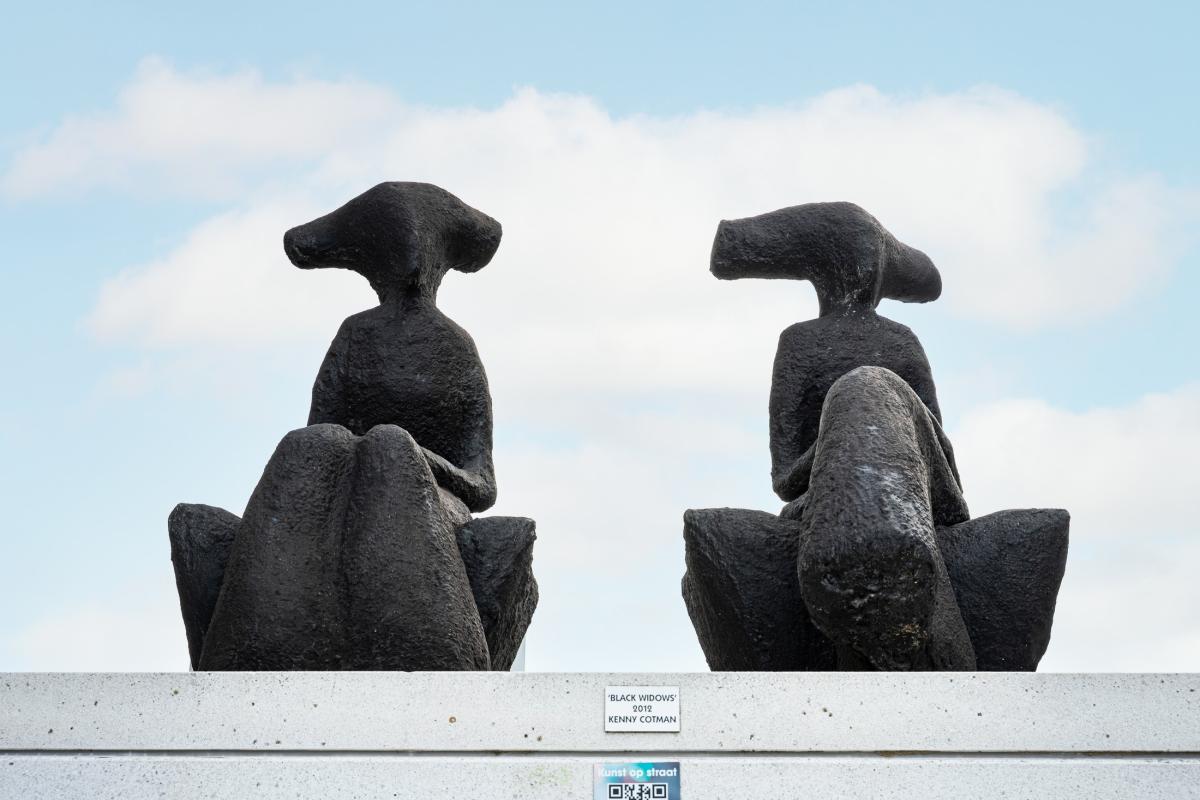 Het kunstwerk Black Widows van Kenny Cotman