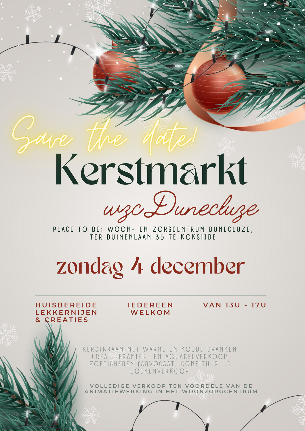 WZC Dunecluze Kom Naar De Kerstmarkt Tij Dingen