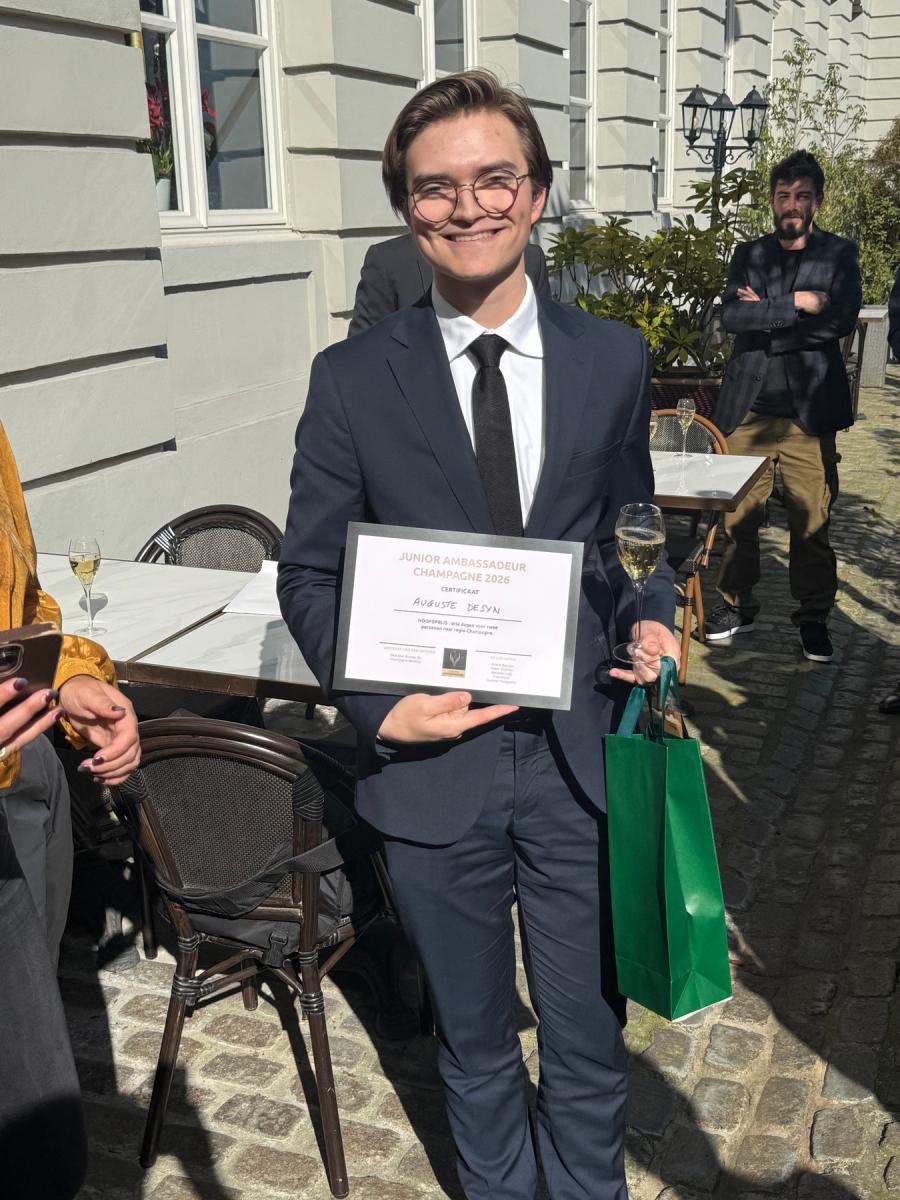 Auguste Deseyn behaalde de grootste onderscheiding en verwierf de titel Junior Champagne Ambassadeur 2026.